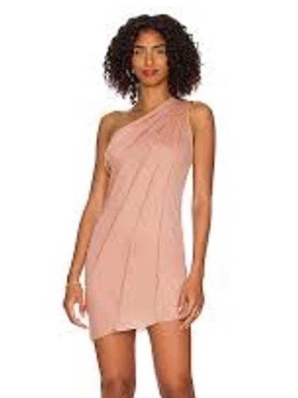 h:ours One-Shoulder Blush Mini Dress